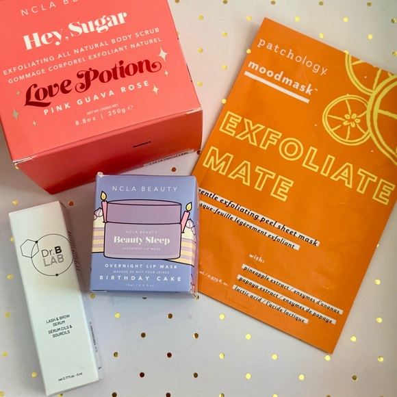 Sephora Other - New NCLA Body Scrub, Sleep Lip Mask, Dr.B Lab Lash & Brow Serum, Patchology Mask